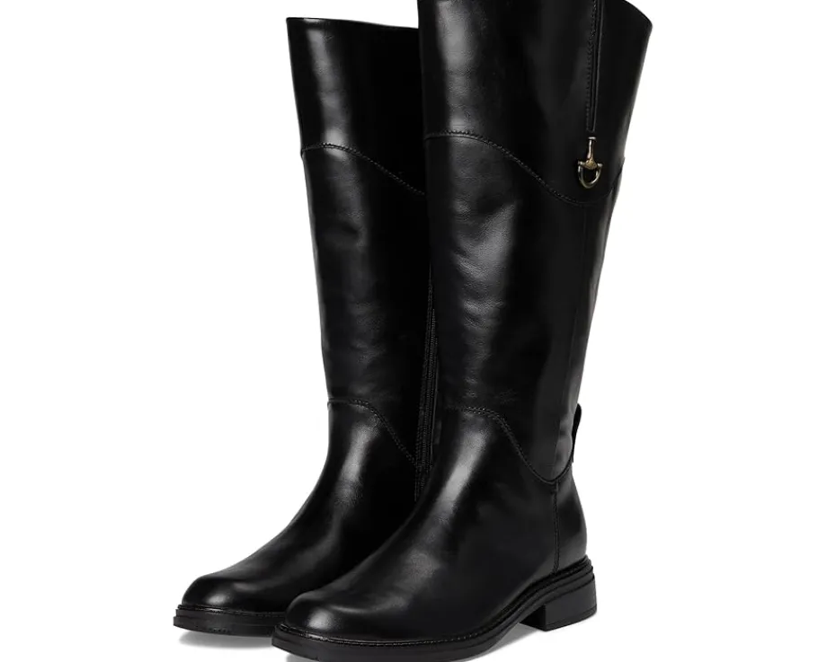 Naturalizer 27 Edit Oslo Extra Wide Calf Riding Boots Black Leather Hot
