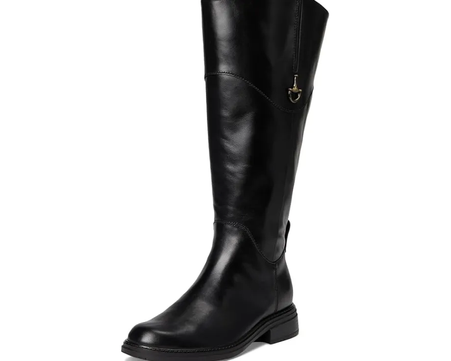 Naturalizer 27 Edit Oslo Extra Wide Calf Riding Boots Black Leather Hot