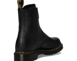 Dr. Martens 1460 Pascal Front Zip Leather Boots Black Sale