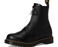 Dr. Martens 1460 Pascal Front Zip Leather Boots Black Sale