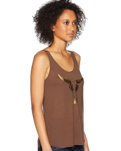 Roper 1771 Polyester Rayon Tank Top Brown New
