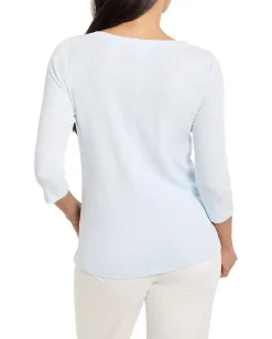 Women NIC+ZOE 3/4 Sleeve Boat Tee