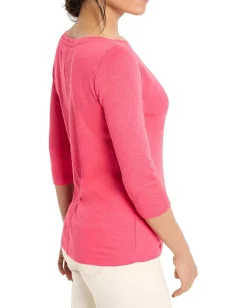 NIC+ZOE 3/4 Sleeve Boat Tee Daiquiri Sale