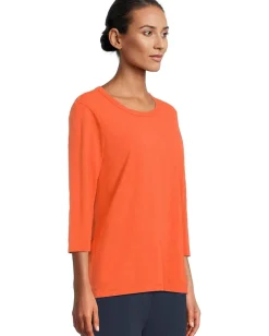 Mod-o-doc 3/4 Sleeve Crew Neck Favorite Tee Orange Clay Discount