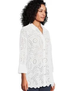 Women Mod-o-doc 3/4 Sleeve Easy Lace Shirt