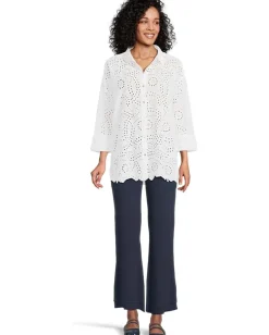 Women Mod-o-doc 3/4 Sleeve Easy Lace Shirt