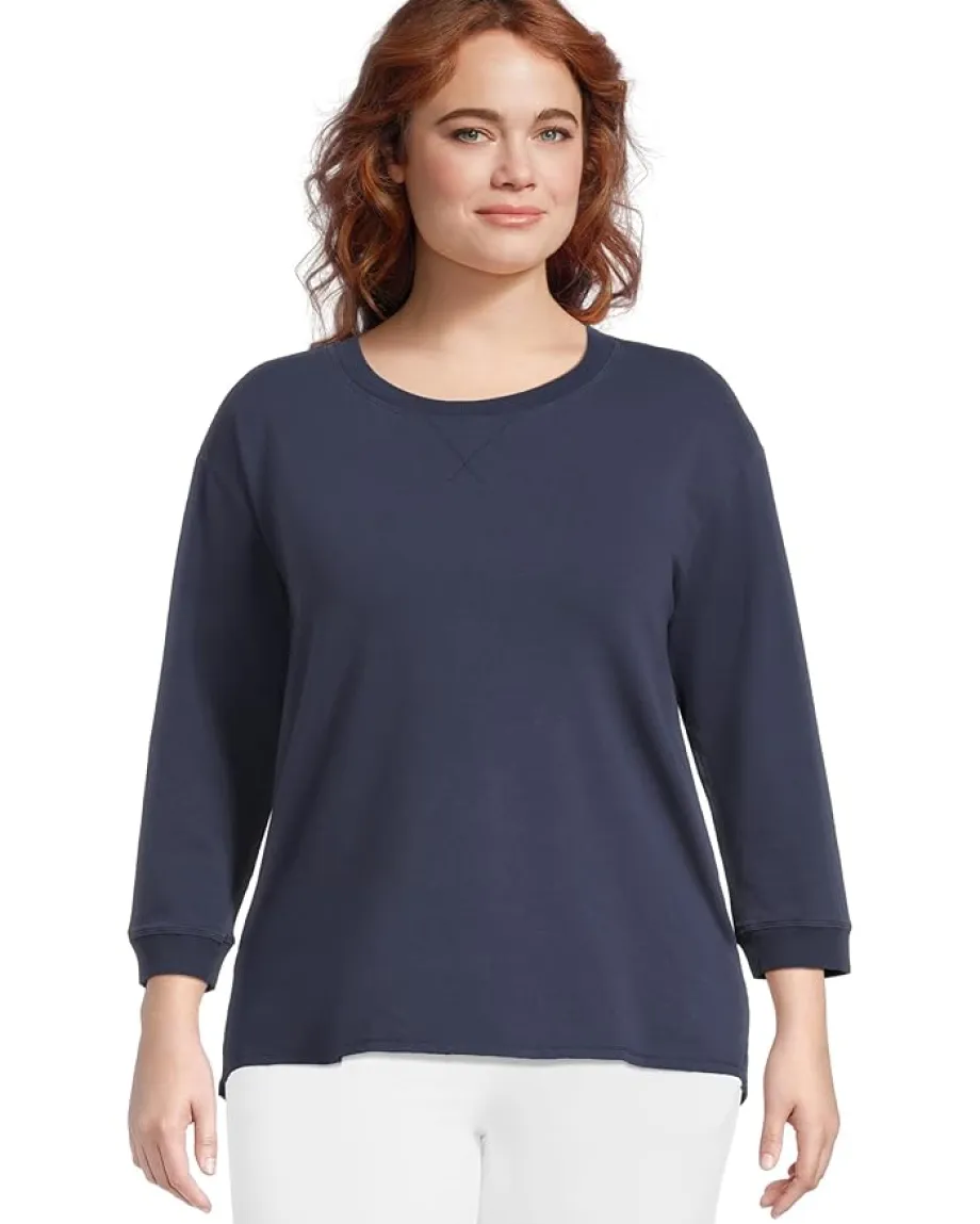 Women Mod-o-doc 3/4 Sleeve Hi-Lo Tunic with Side Slits