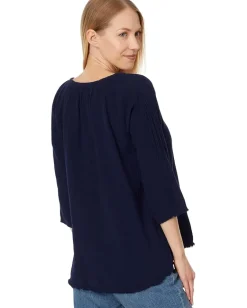 Women Mod-o-doc 3/4 Sleeve Split Neck Top