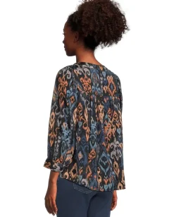 Women Liverpool Los Angeles 3/4 Sleeve V-Neck Popover Woven Blouse