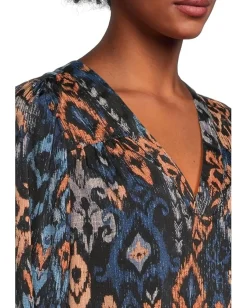 Women Liverpool Los Angeles 3/4 Sleeve V-Neck Popover Woven Blouse