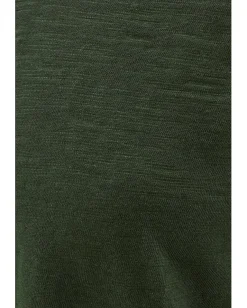 Mod-o-doc 3/4 Sleeve V-Neck Tee with Curved Hem Elm Green Hot