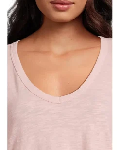 Women Mod-o-doc 3/4 Sleeve V-Neck Tee with Curved Hem