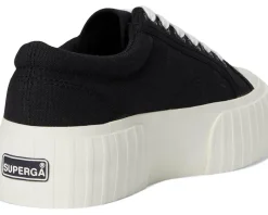 Superga 2631 Stripe Platform Black/White Avorio Clearance