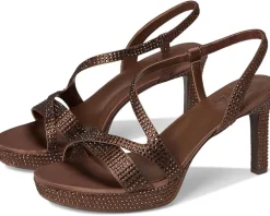 Naturalizer Abby Dress Sandals Chocolate Satin Outlet