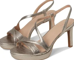 Naturalizer Abby Dress Sandals Pewter Snake New