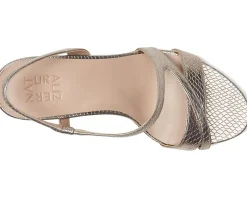 Naturalizer Abby Dress Sandals Pewter Snake New