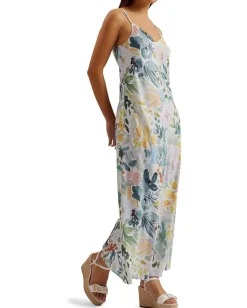 Ted Baker Adamela Double Layer Slip Midi Dress Ivory Online