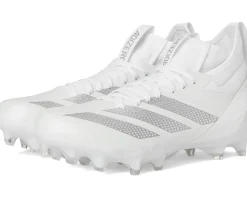 adidas adizero Impact Football Cleats White/Silver Metallic/White 1 New