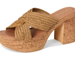 Seychelles Adorned Raffia Platform Slide Tan Hot