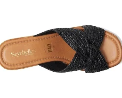 Women Seychelles Adorned Raffia Slide Sandal