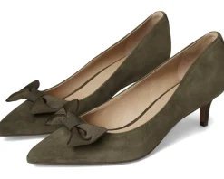 Lauren Ralph Lauren Adrienne Bow-Trim Suede Pumps Dark Olive Hot