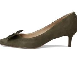 Lauren Ralph Lauren Adrienne Bow-Trim Suede Pumps Dark Olive Hot