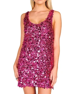Show Me Your Mumu After Hours Mini Dress Rich Magenta Sequins Sale