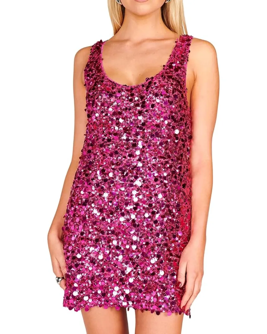 Show Me Your Mumu After Hours Mini Dress Rich Magenta Sequins Sale