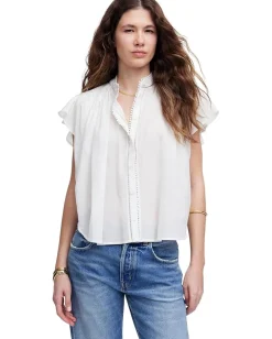 Madewell Alana Top In Cotton Viscose Voile White Sale