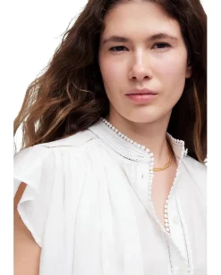 Madewell Alana Top In Cotton Viscose Voile White Sale