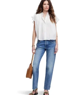Madewell Alana Top In Cotton Viscose Voile White Sale