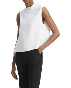 Vince A-line Asymmetrical Draped Top Off White Discount