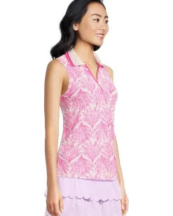 Lilly Pulitzer Alister Polo Upf 50+ Pink Bliss Shady Babe New