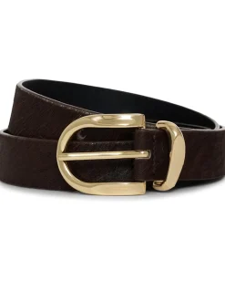 Sanctuary All Day Calf Hair Belt Choco Brown Clearance