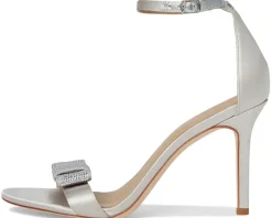 Lauren Ralph Lauren Allie Bow-Trim Satin Sandals Silver/Velvet Stones Online