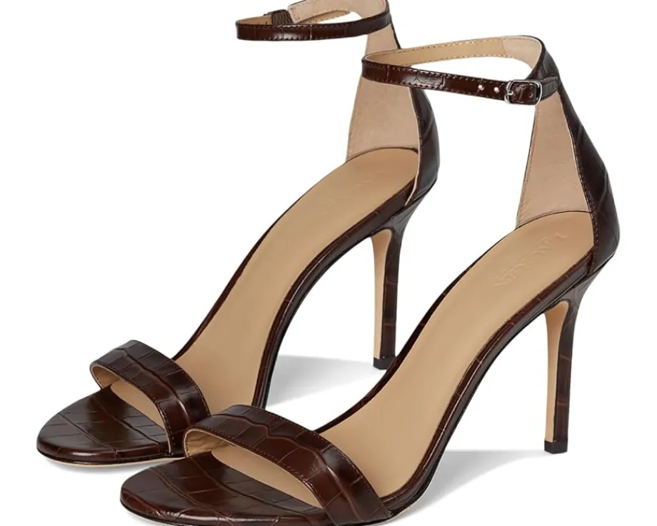 Women Lauren Ralph Lauren Allie Crocodile-Embossed Leather Sandals