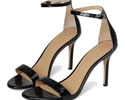 Lauren Ralph Lauren Allie Crocodile-Embossed Leather Sandals Black Online