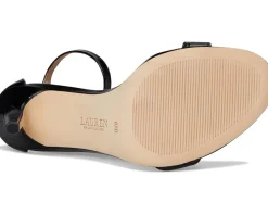 Lauren Ralph Lauren Allie Crocodile-Embossed Leather Sandals Black Online