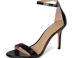Lauren Ralph Lauren Allie Crocodile-Embossed Leather Sandals Black Online