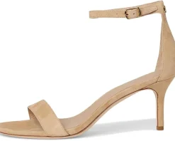 Lauren Ralph Lauren Allie Mid-Heel Suede Sandals Buff