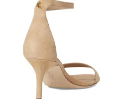 Lauren Ralph Lauren Allie Mid-Heel Suede Sandals Buff