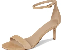 Lauren Ralph Lauren Allie Mid-Heel Suede Sandals Buff
