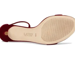 Lauren Ralph Lauren Allie Mid-Heel Velvet Sandals Lauren Red Clearance