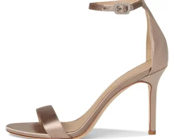 Lauren Ralph Lauren Allie Pave-Buckle Satin Sandals Taupe Brown Online