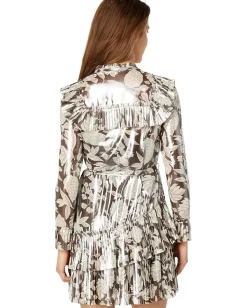 Ted Baker Alyvia Ruffle Detail Mini Shirtdress Dark Brown Outlet