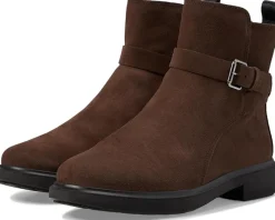 ECCO Amsterdam Buckle Ankle Boot Coffee Suede