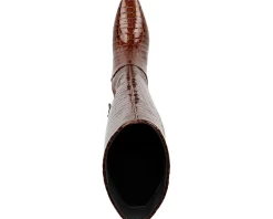 Franco Sarto Andria High Shaft Boots Brown Croc Print Leather Sale