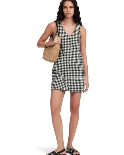 Madewell Angie Dress - Gingham True Black Hot