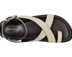 Free People Anya Criss-cross Footbed Sandals Ecru Sale