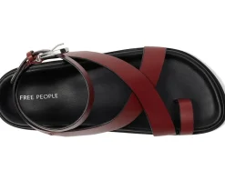 Free People Anya Criss-cross Footbed Sandals Hickory Clearance